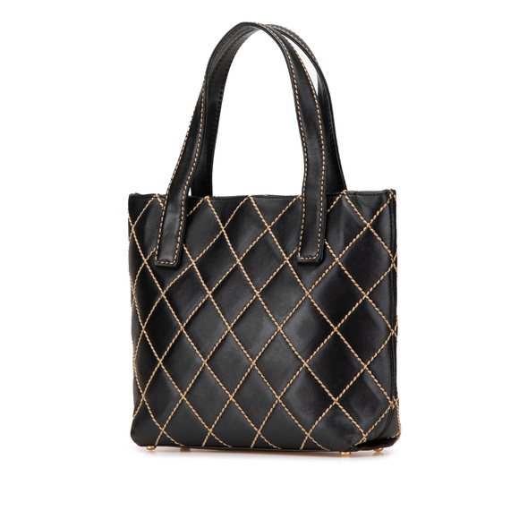 Pre-Loved Chanel Small CC Quilted Calfskin Wild Stitch Tote - Picture 2 of 11